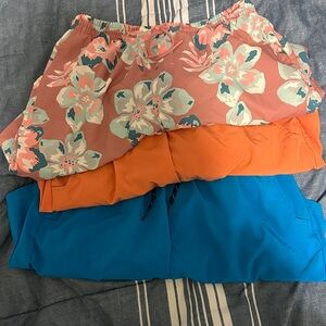 3 Pack Boys Columbia Casual Swim Shorts — Floral Coral, Bright Orange, Blue